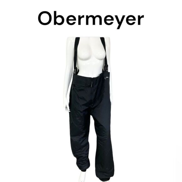 Obermeyer Vintage 90’s Ober Bib Insulated Ski Snow Board Overall Pant Black 20 - Picture 1 of 16